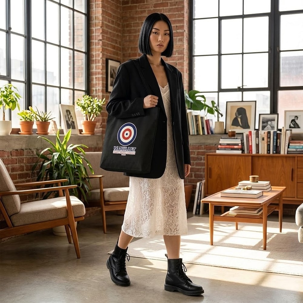 14 Juillet — Minimalist Tricolour Cockade Canvas Tote