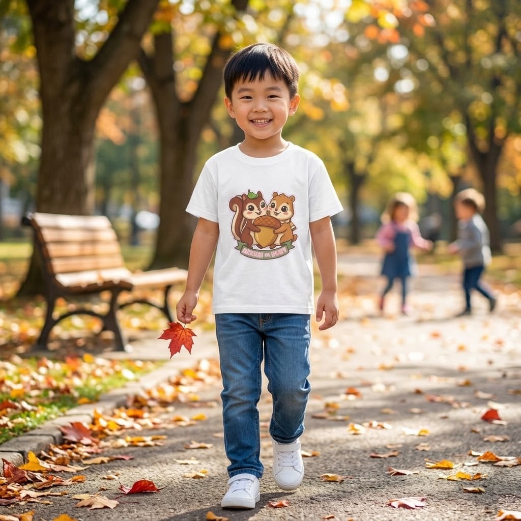 Acorn Or Bust — Whimsical Chipmunk Buddies Kids Tee
