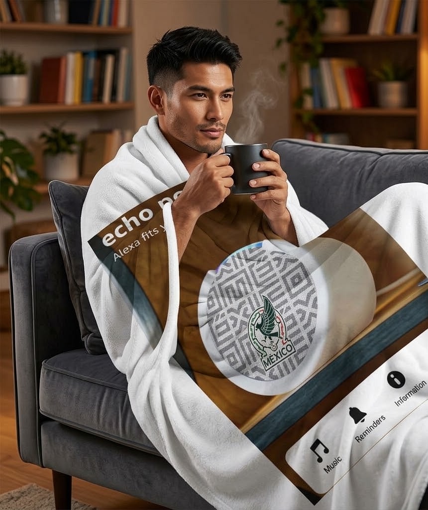 Amazon Echo Pop (newest model) | Officially Licensed Mexico National Soccer Team Limited-Edition (White)