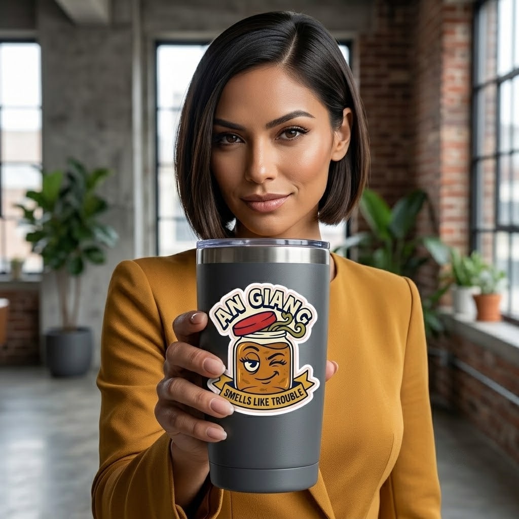 An Giang — Smells Like Trouble Sassy Mắm Jar Die-Cut Sticker