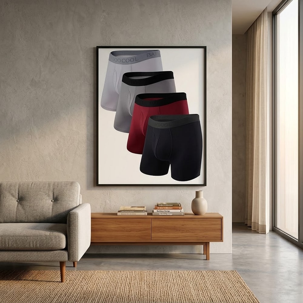 BAMBOO COOL Ultra Soft Mens Underwear Boxer Briefs Multi-pack
