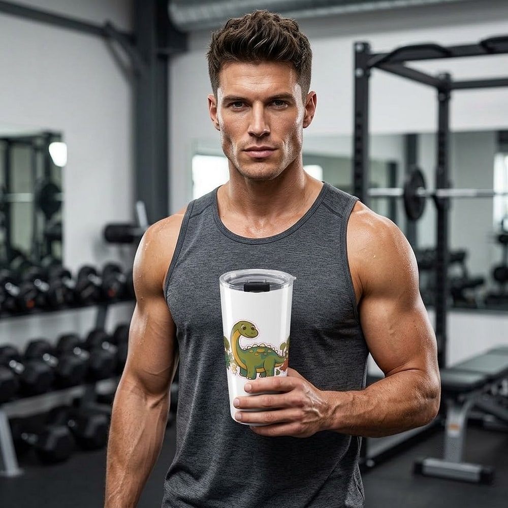Big Friend Energy — Whimsical Giant Dino & Tiny Pals 20oz Tumbler