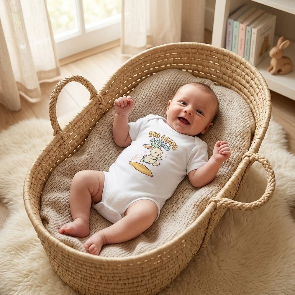 Big Leaps Ahead — Wholesome Long Jump Bunny Baby Bodysuit