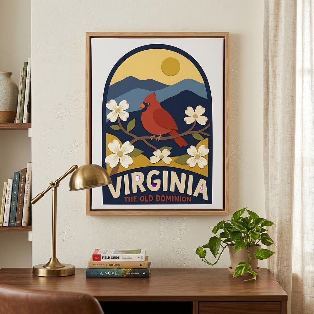 Blue Ridge Reverie — Whimsical Virginia Cardinal