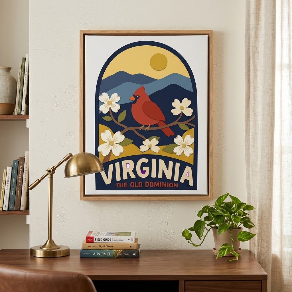 Blue Ridge Reverie — Whimsical Virginia Cardinal