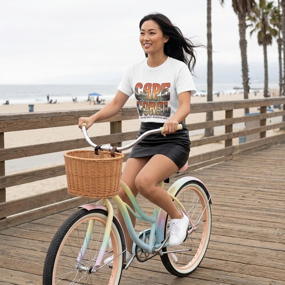 Cape Coral — Waterfront Wonderland Retro Sunset Unisex Tee