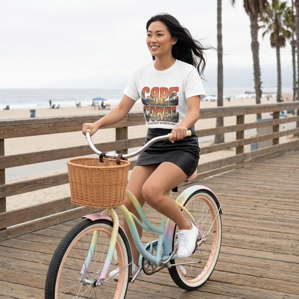 Cape Coral — Waterfront Wonderland Retro Sunset Unisex Tee