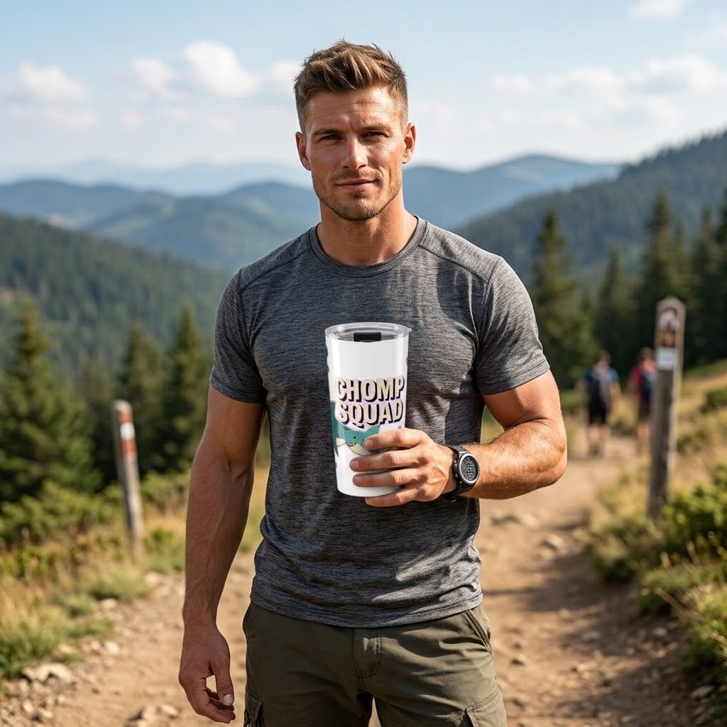 Chomp Squad — Bold Cut-Paper Shark Pod 20oz Tumbler