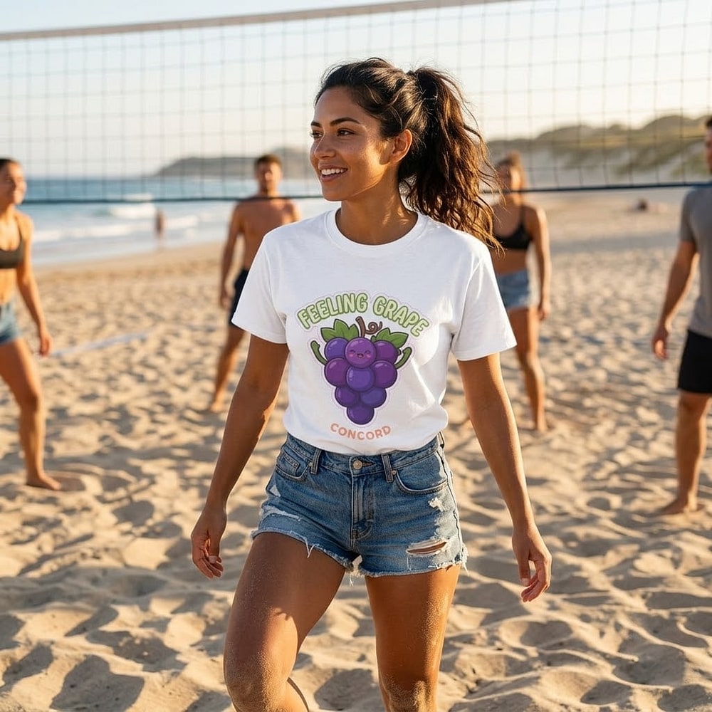 Concord — Feeling Grape, Thanks for Asking! Kawaii Grape Cluster Unisex Tee