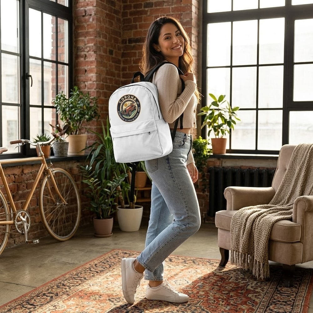 Corona — Running in Circles Since 1886 Retro Racing Badge Classic Backpack