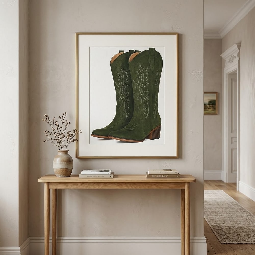 Cowboy Boots For Women Western Cowgirl Boots Mid Calf Snip Toe