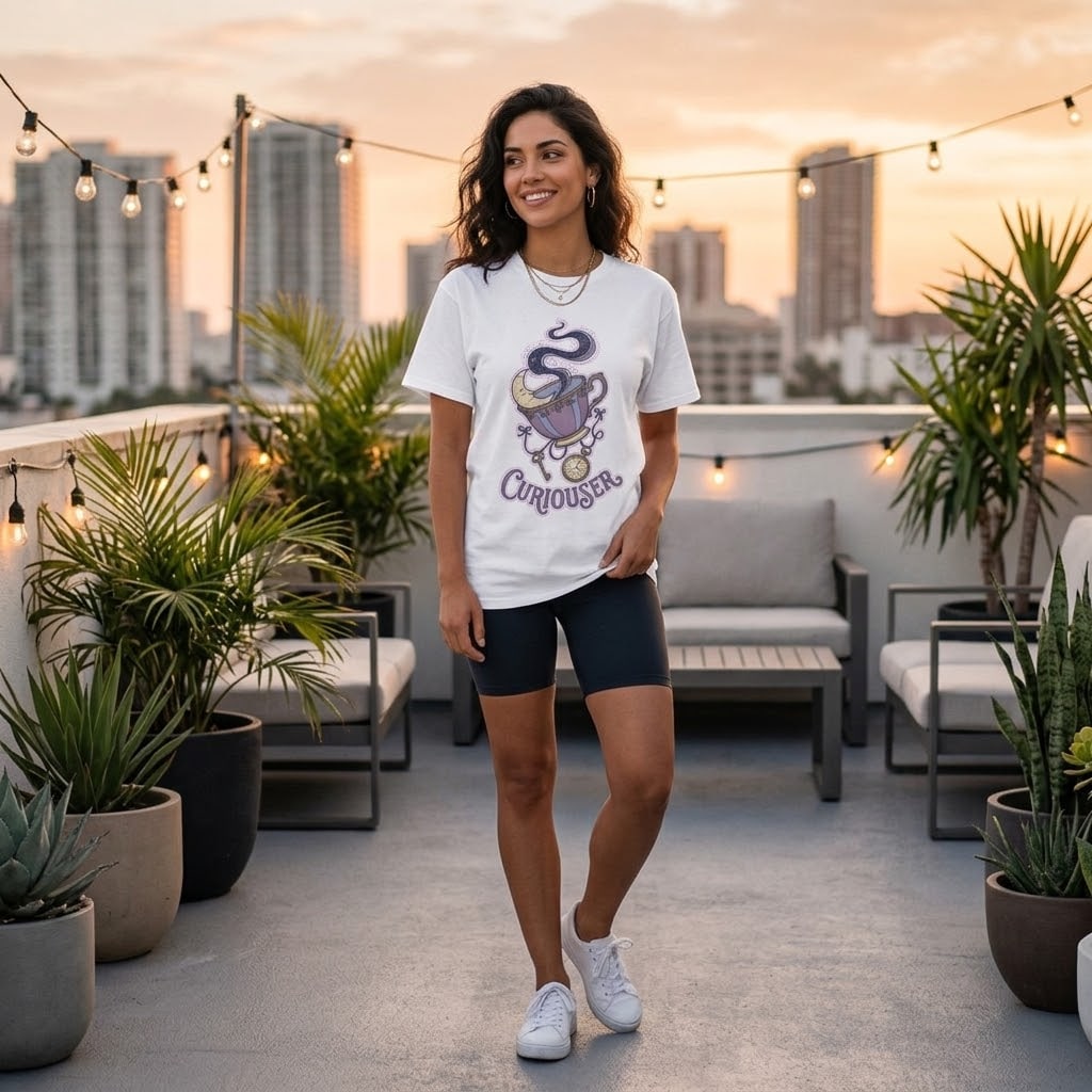 Curiouser — Dreamy Wonderland Floating Teacup Unisex Tee