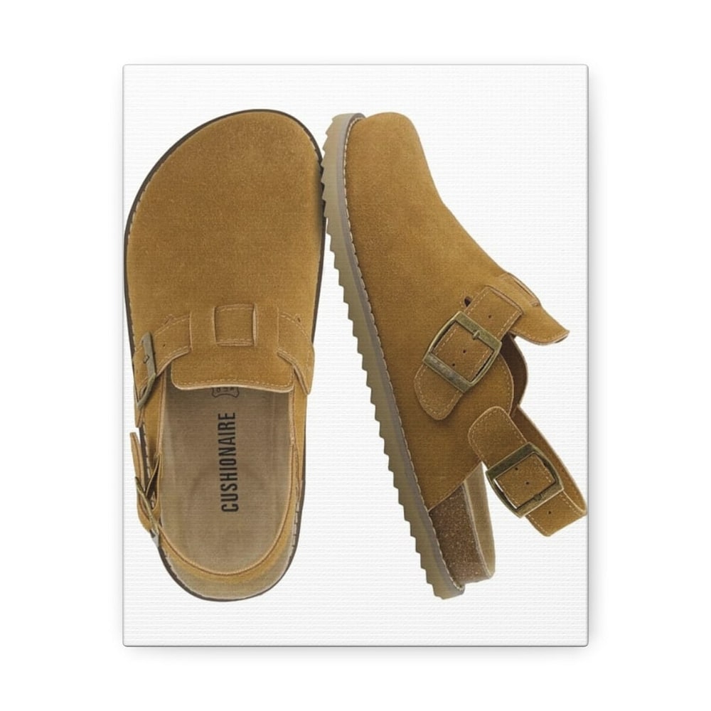 CUSHIONAIRE Brooklyn Genuine Suede Slingback Clogs for Women with Buckle