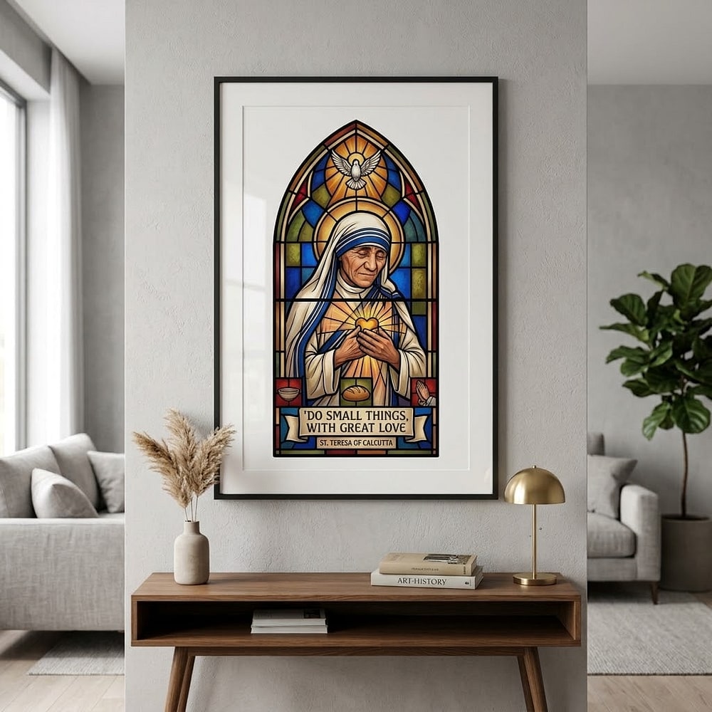 Do Small Things with Great Love — St. Teresa of Calcutta Stained Glass