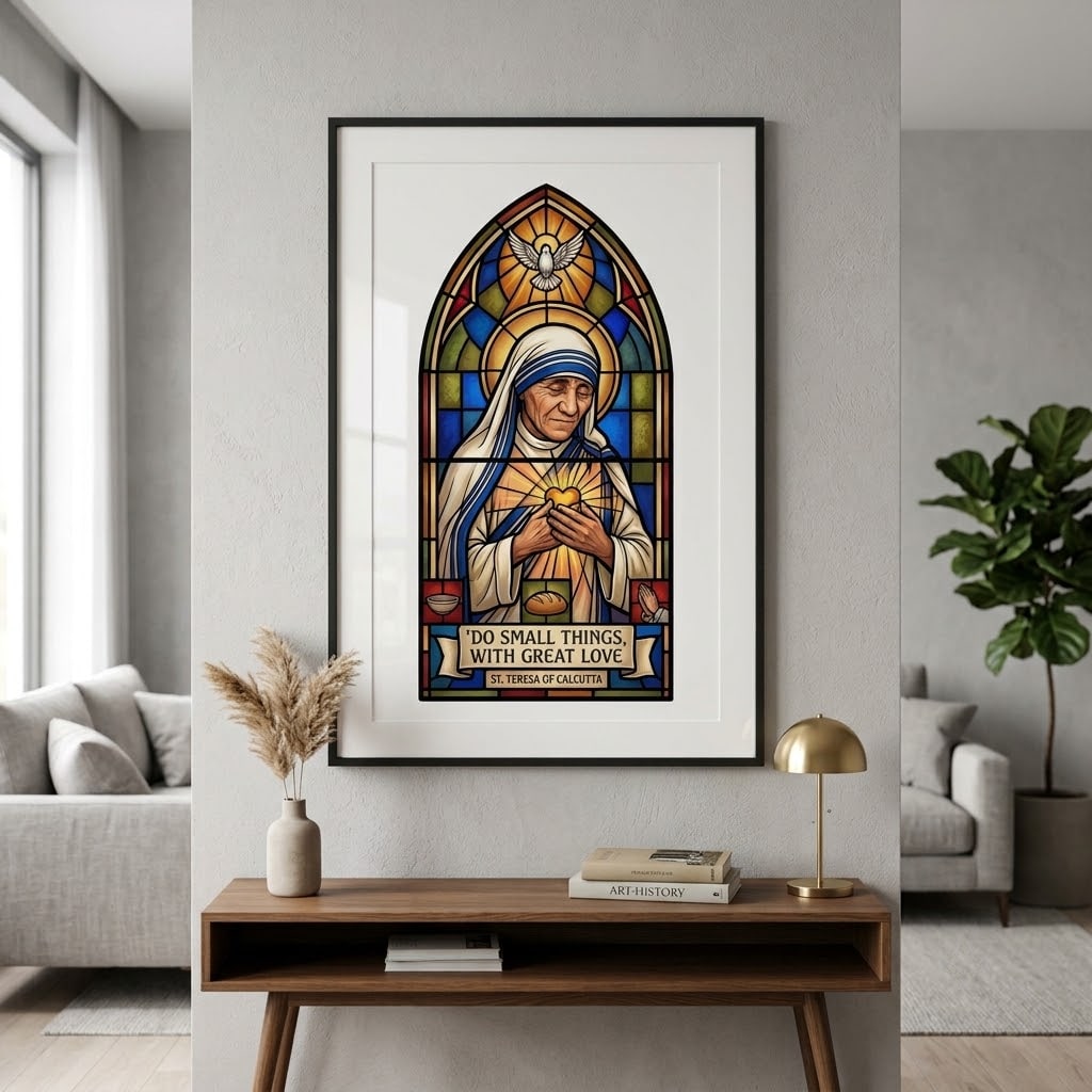 Do Small Things with Great Love — St. Teresa of Calcutta Stained Glass