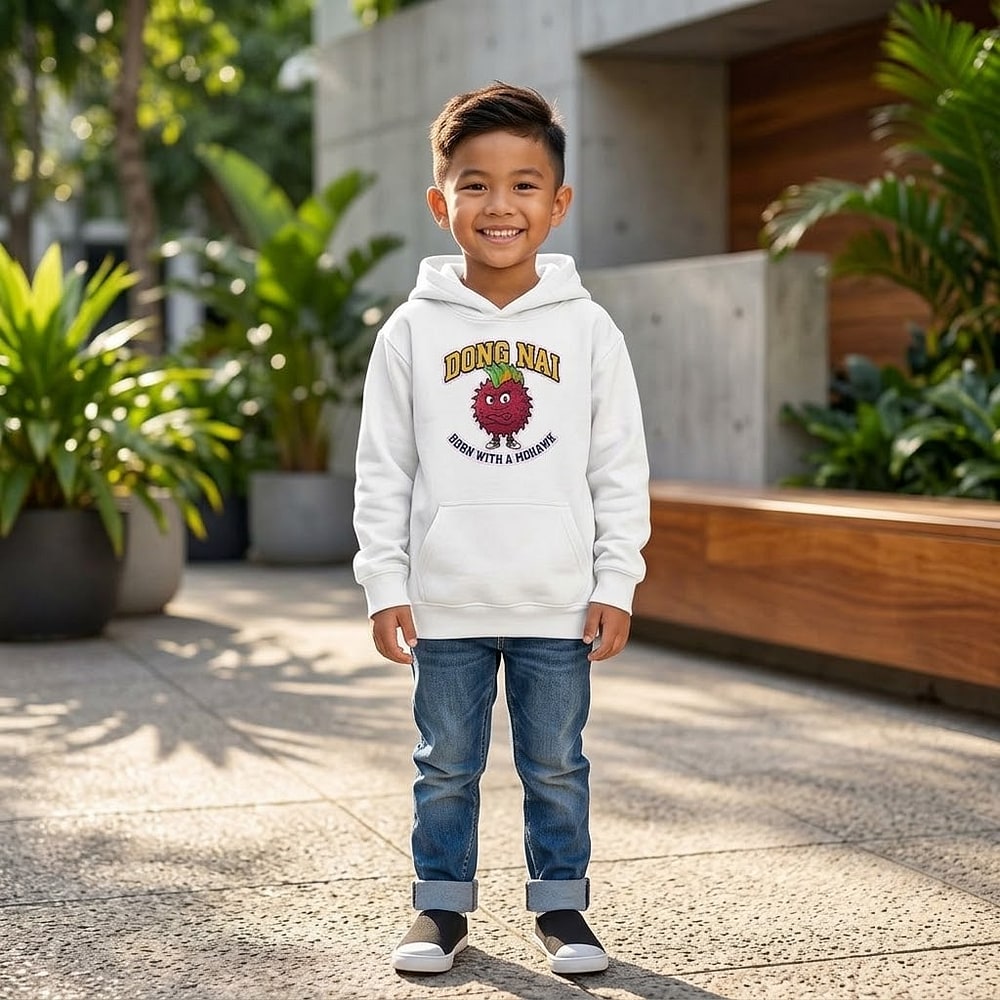 Dong Nai — Born With a Mohawk Punk Rambutan Kids Hoodie