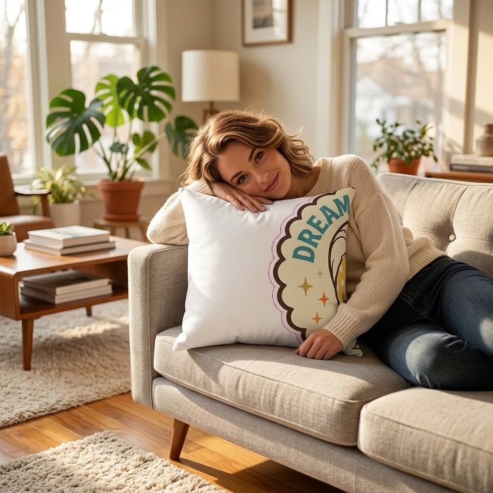 Dream Big, Doll — Retro Mod Fashion Doll Throw Pillow