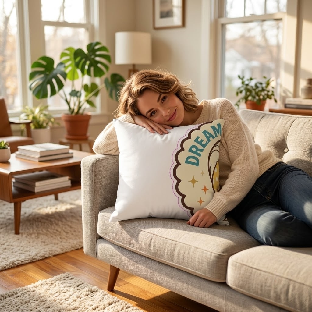 Dream Big, Doll — Retro Mod Fashion Doll Throw Pillow