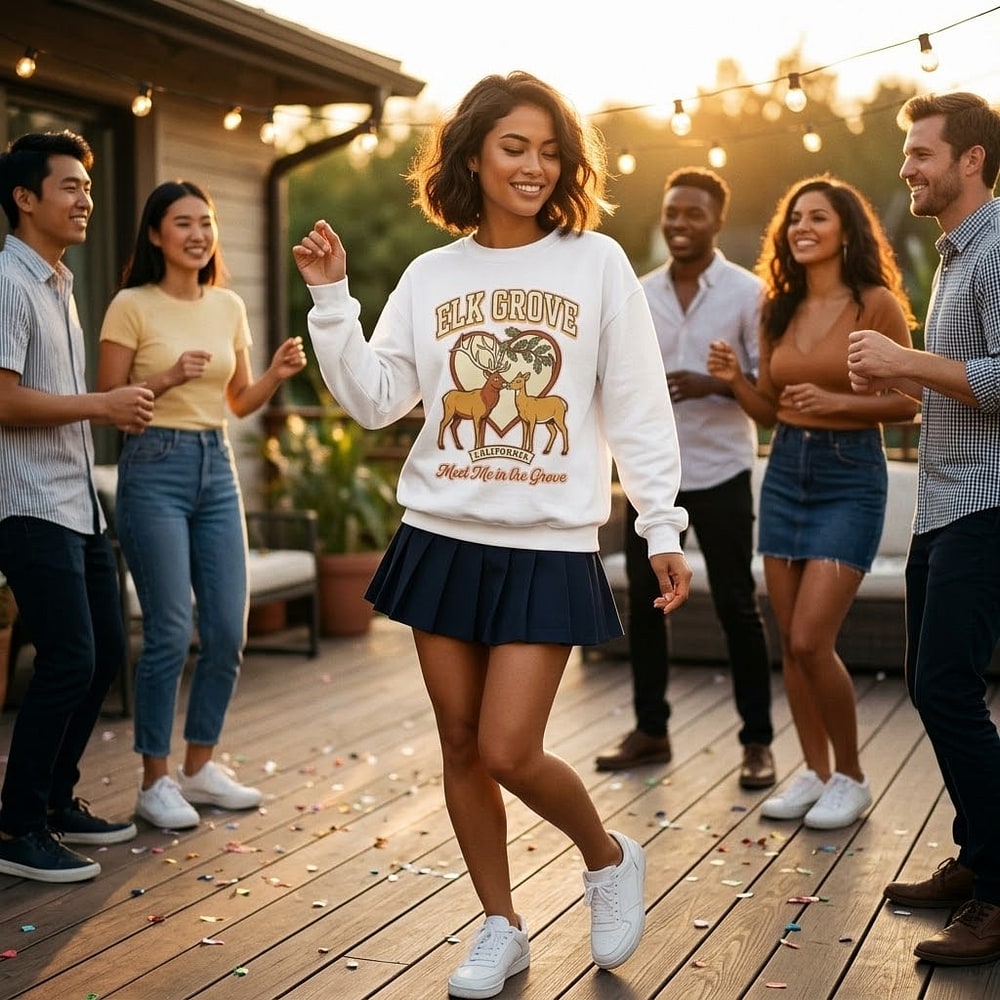 Elk Grove — Meet Me in the Grove Sweetheart Elk Crewneck Sweatshirt