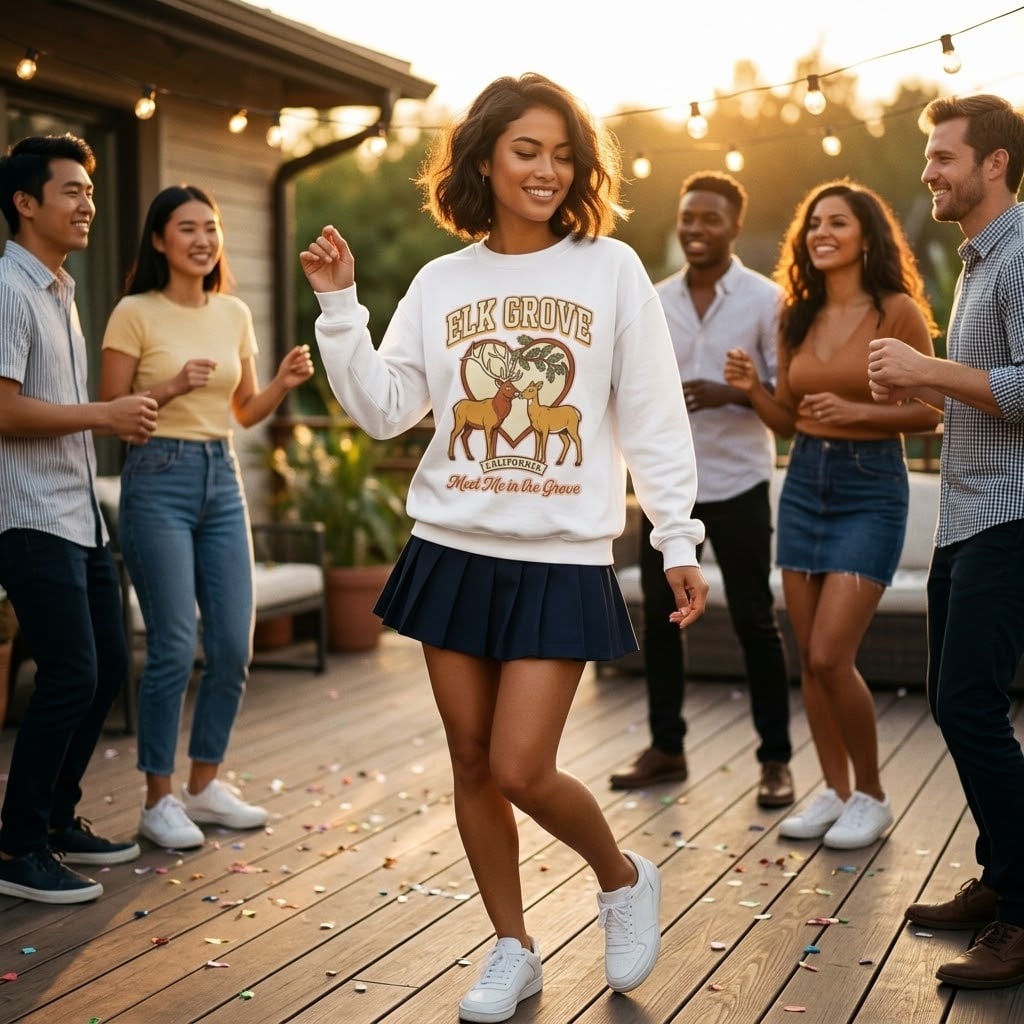 Elk Grove — Meet Me in the Grove Sweetheart Elk Crewneck Sweatshirt