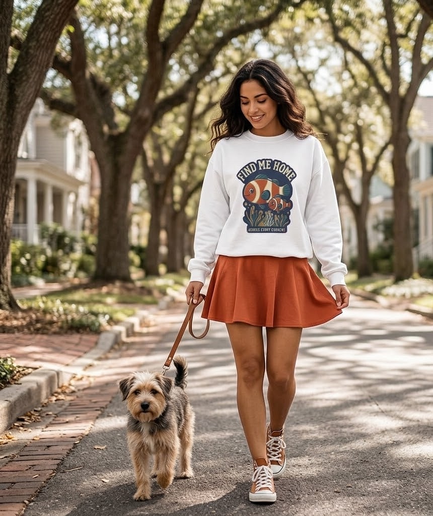 Find Me Home — Heartfelt Retro Reef Buddies Crewneck Sweatshirt