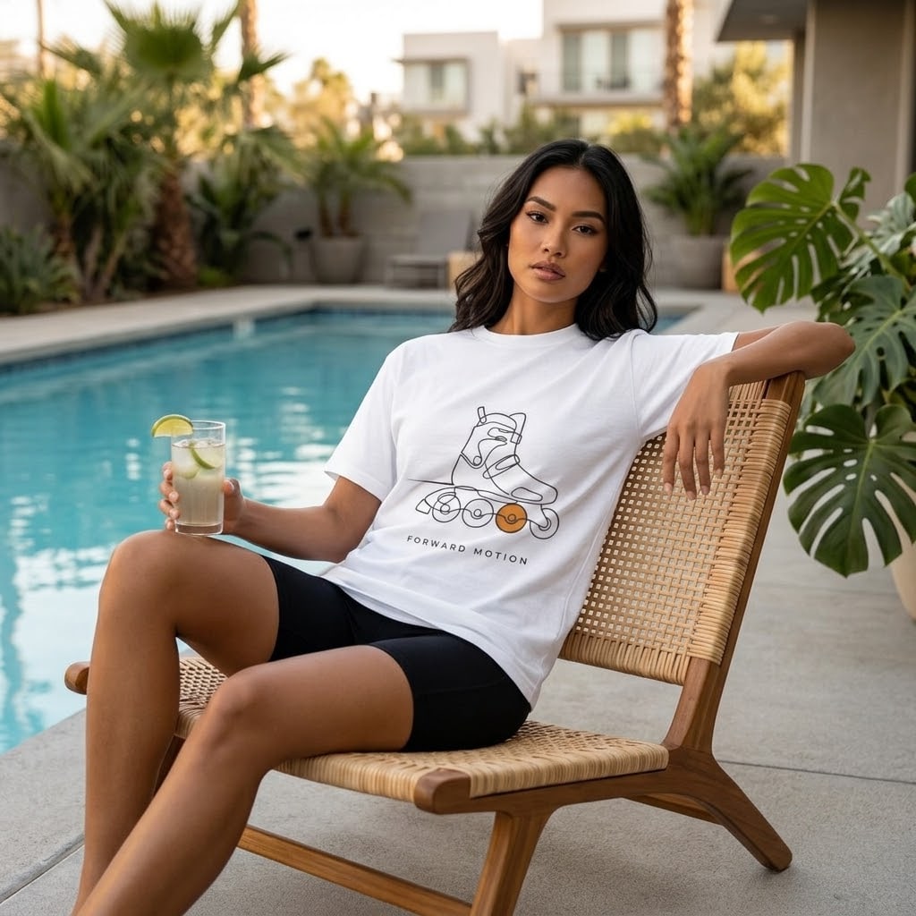 Forward Motion — Minimalist Inline Skate Line Art Unisex Tee