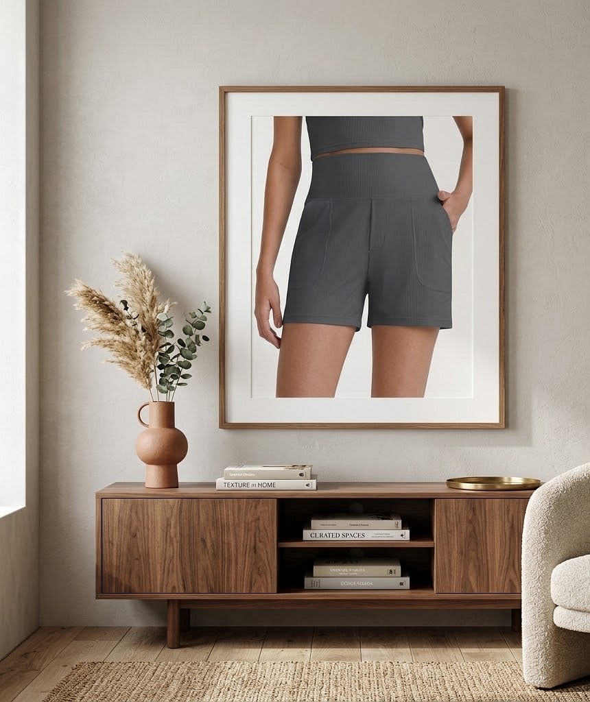 G4Free Comfy Ribbed Womens Shorts Dressy Casual High Waisted Athletic Lounge Trouser Shorts with Side Pockets