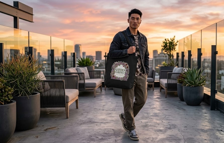 Garden Grove — Where Everything Blooms Botanical Archway Canvas Tote