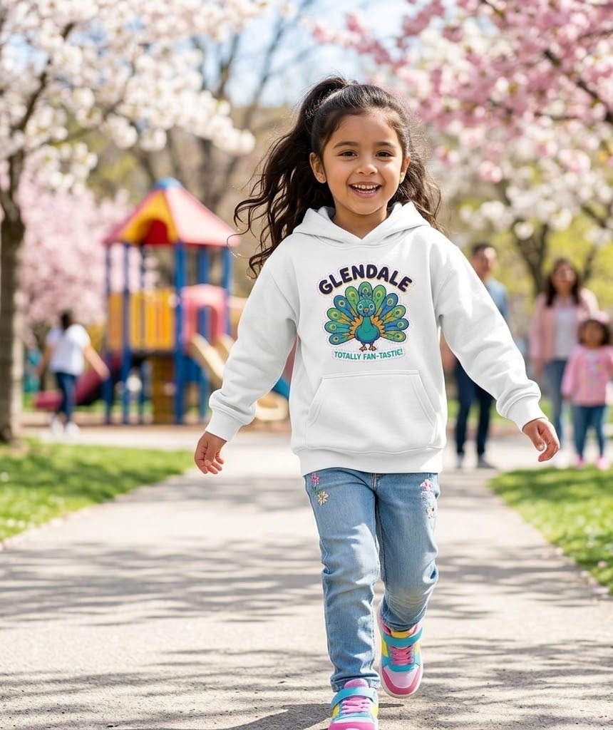 Glendale Fan-tastic Peacock Kids Hoodie