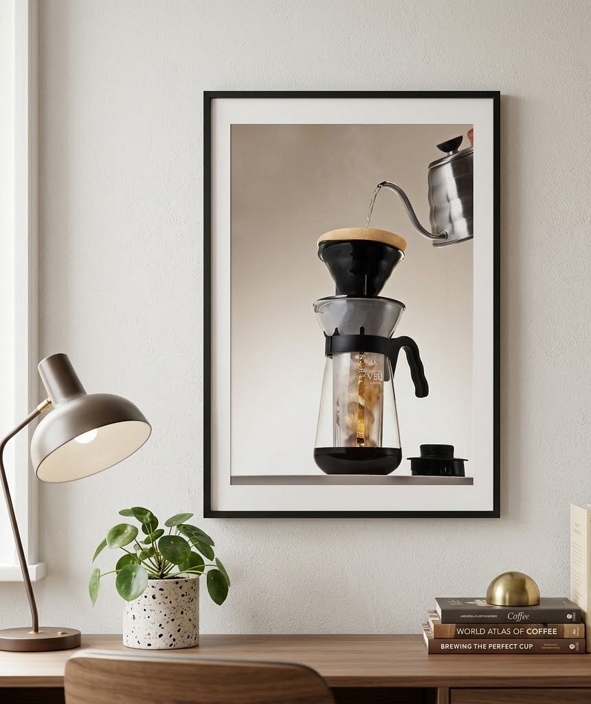 Hario V60 "Fretta" Hot and Iced Coffee Maker, 700ml, Black