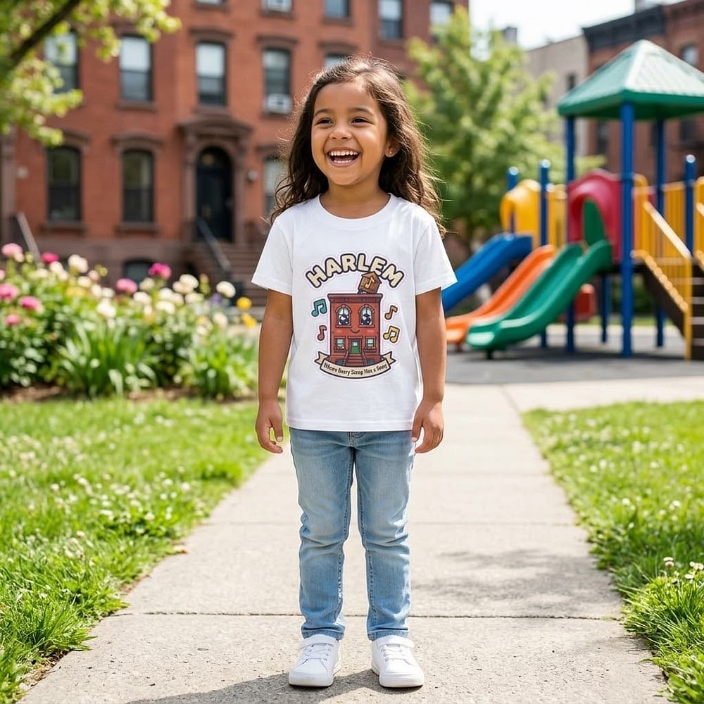Harlem — Where Every Stoop Has a Song Kawaii Brownstone Kids Tee