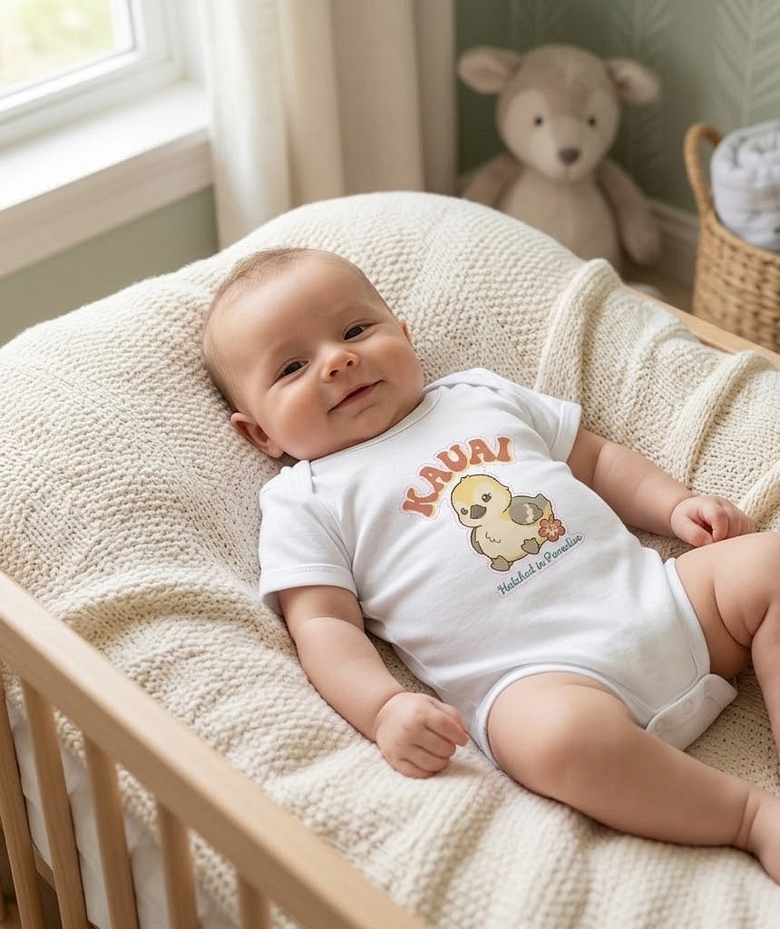 Kauai — Hatched in Paradise Retro Nene Gosling Baby Bodysuit