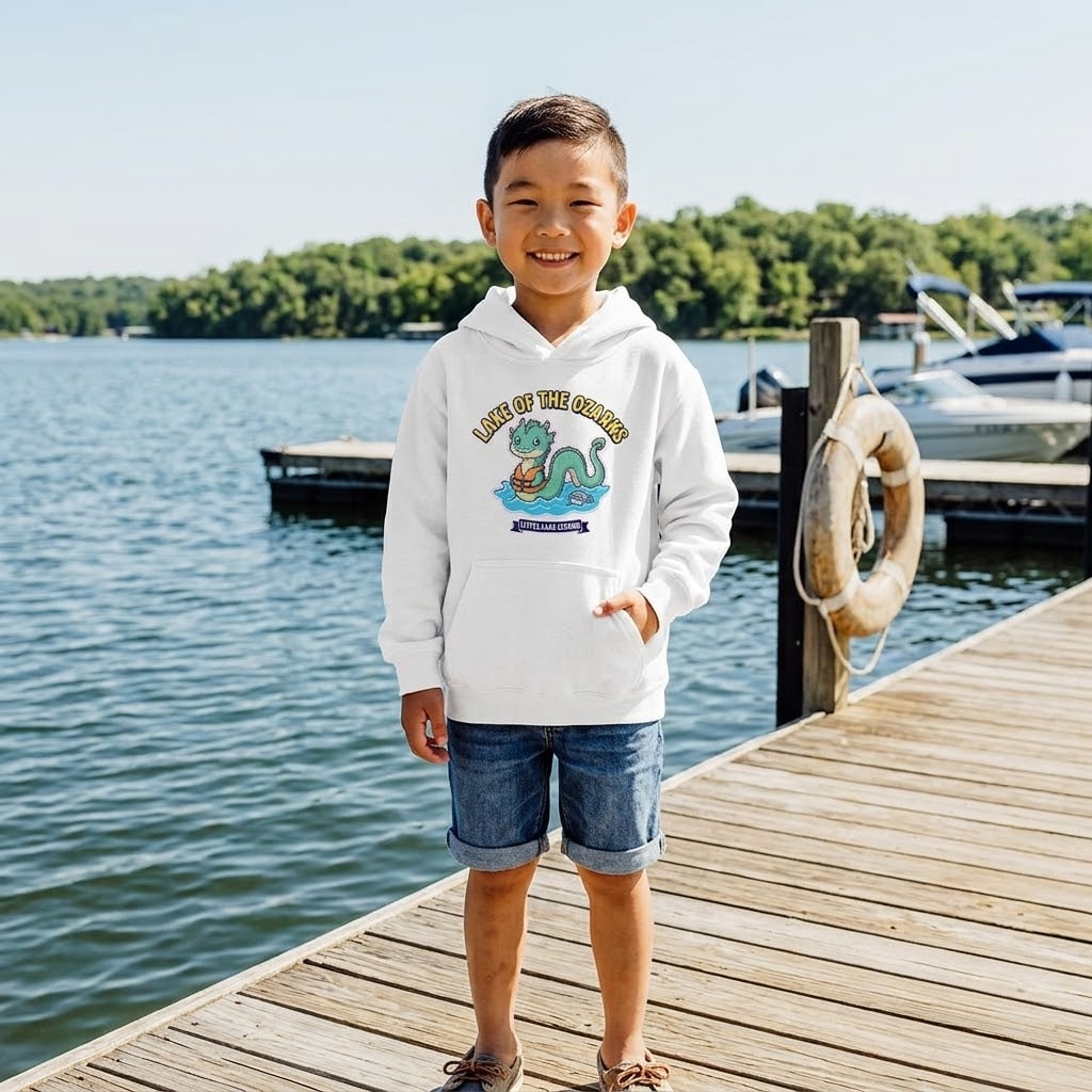 Lake of the Ozarks — Little Lake Legend Kawaii Water Dragon Kids Hoodie