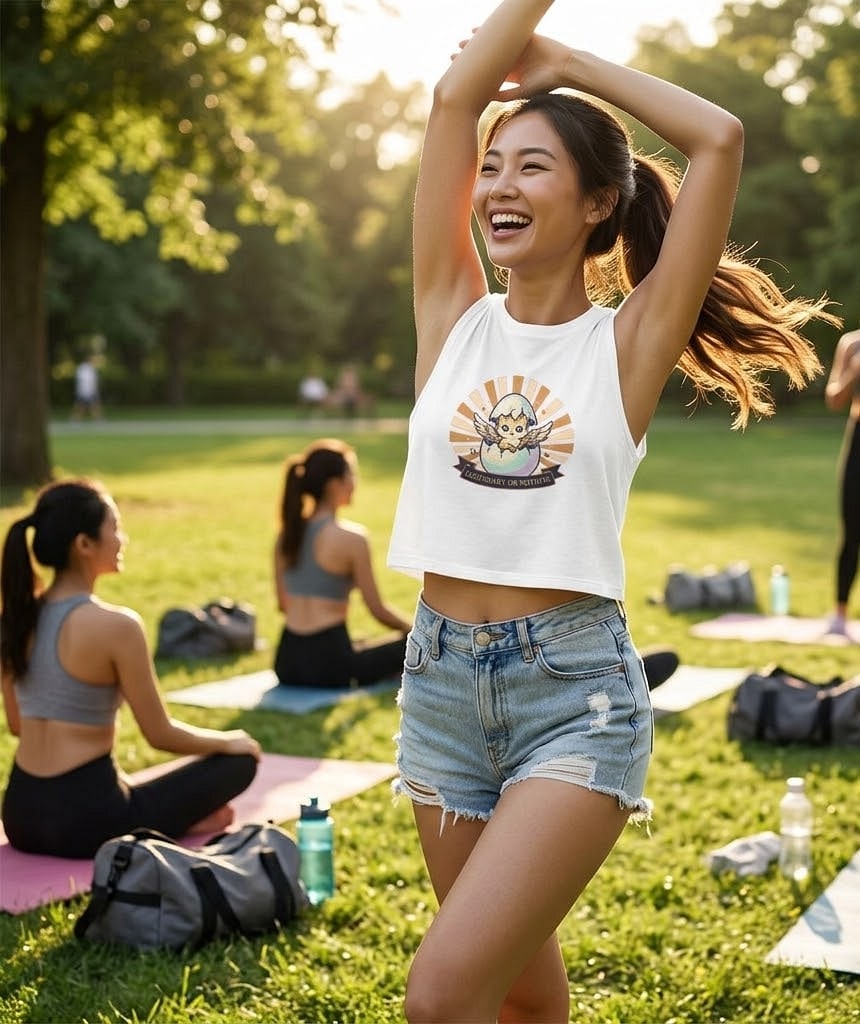 Legendary Or Nothing — Dramatic Mystery Egg Crest Women's Crop Top