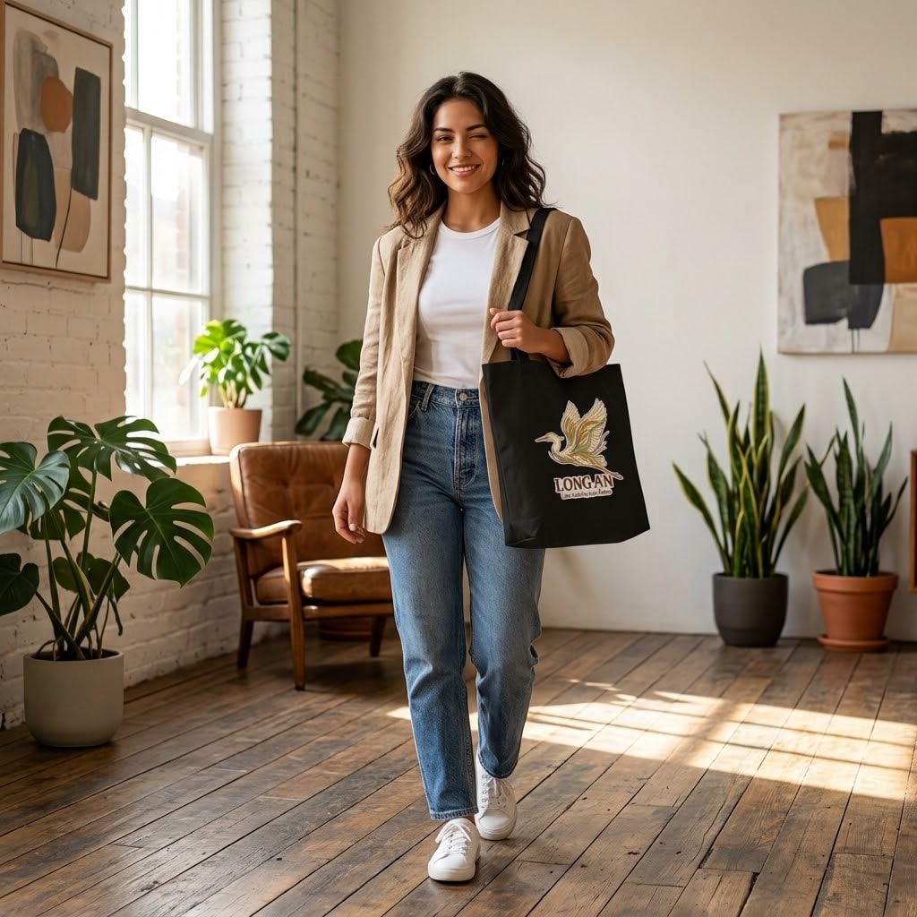 Long An — Two Rivers, One Home Wholesome Rice-Egret Canvas Tote