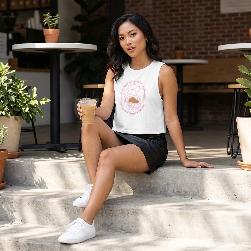May The Stars Be Kind — Elegant Art Deco Twin Suns Space Opera Women's Crop Top
