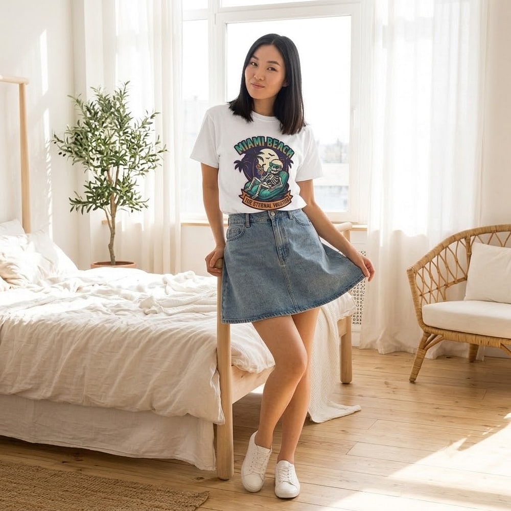 Miami Beach — The Eternal Vacation Retro Skeleton Float Unisex Tee