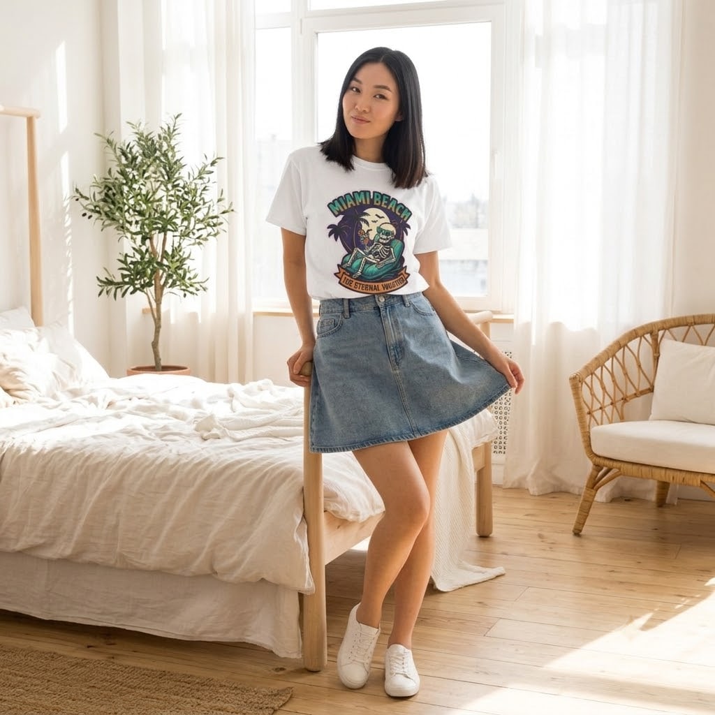 Miami Beach — The Eternal Vacation Retro Skeleton Float Unisex Tee