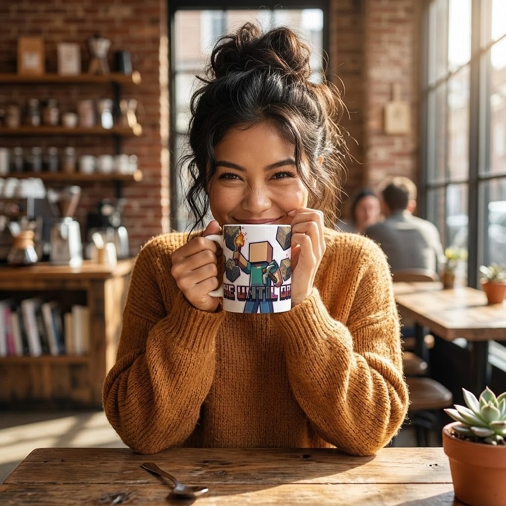 Mine Until Dawn — Dramatic Voxel Torch Hero 11oz Mug