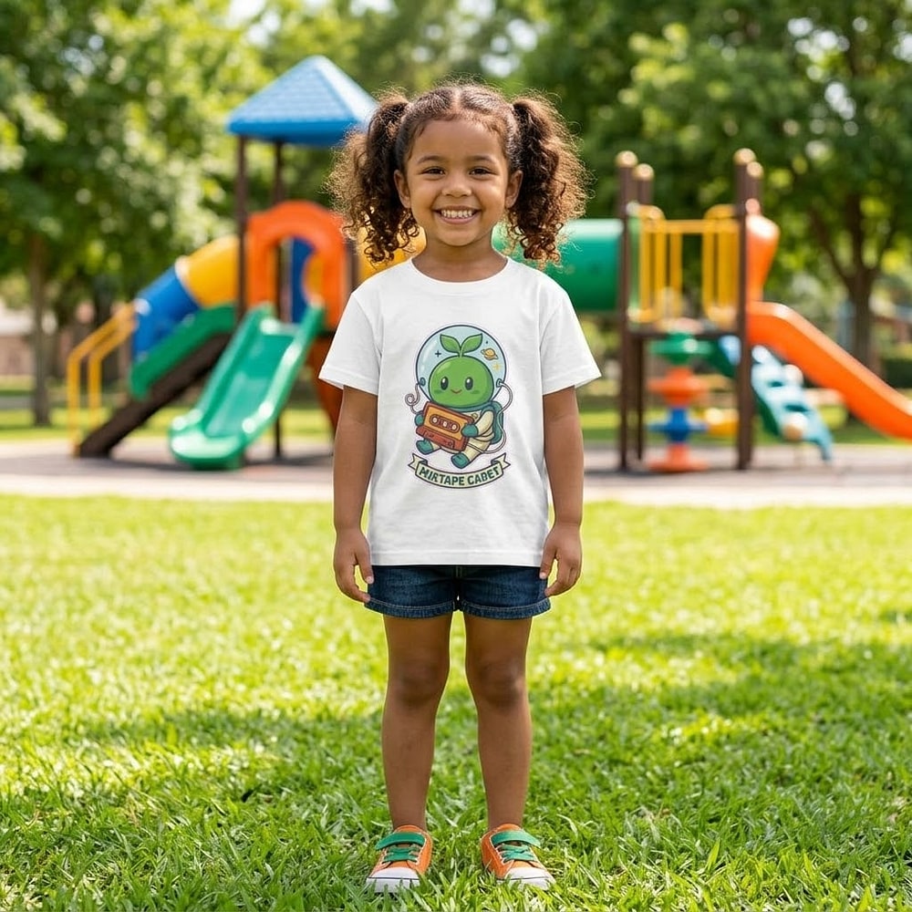 Mixtape Cadet — Playful Cosmic Sprout Buddy Kids Tee