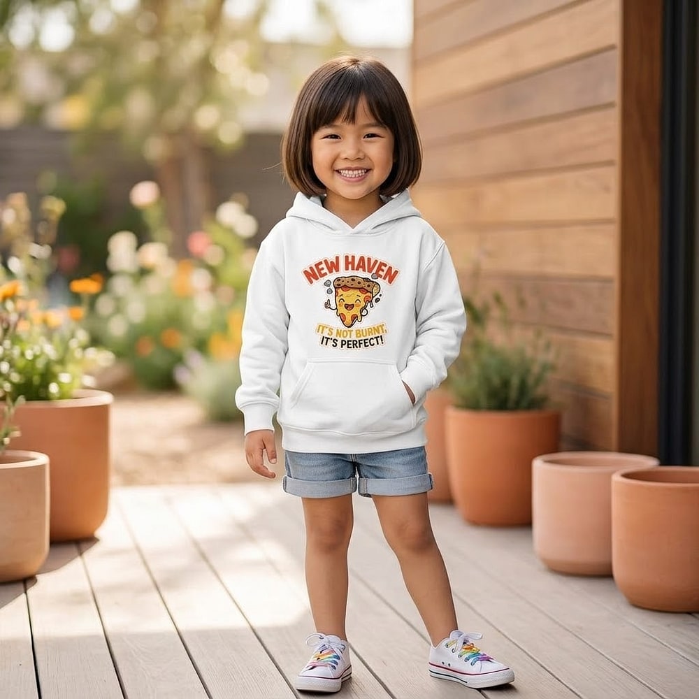 New Haven — It's Not Burnt, It's Perfect! Happy Char Pizza Kids Hoodie