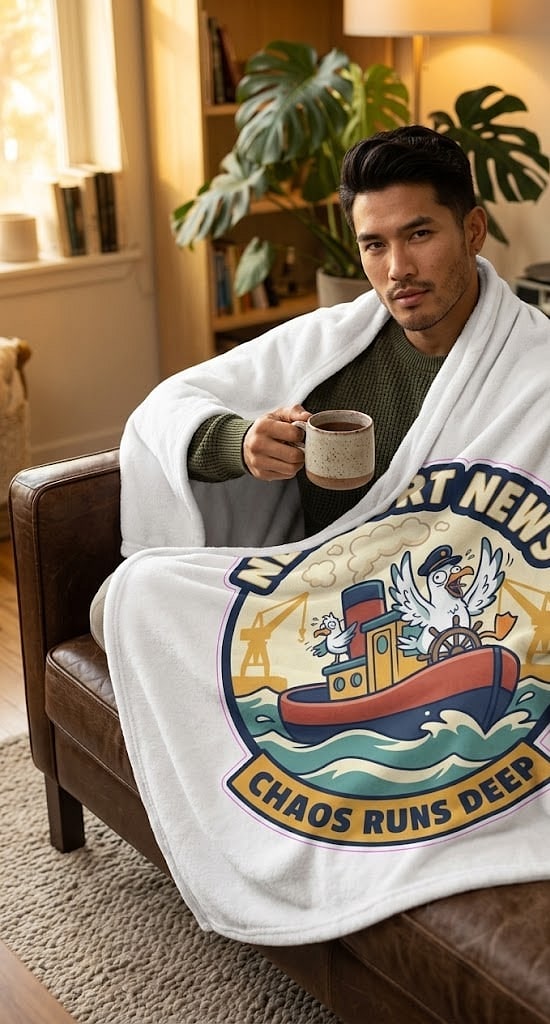 Newport News — Chaos Runs Deep Tugboat Seagull Plush Blanket