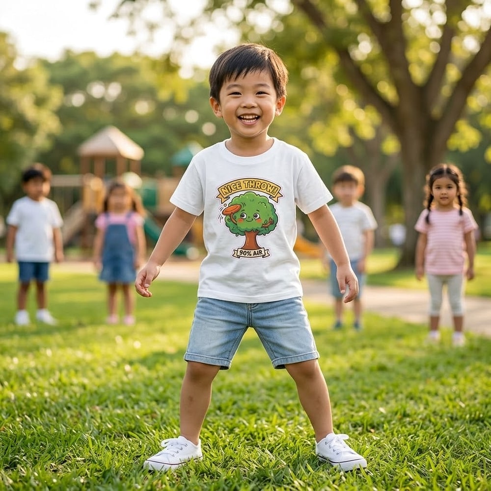 Nice Throw! — Cheeky Disc-Catching Tree Kids Tee
