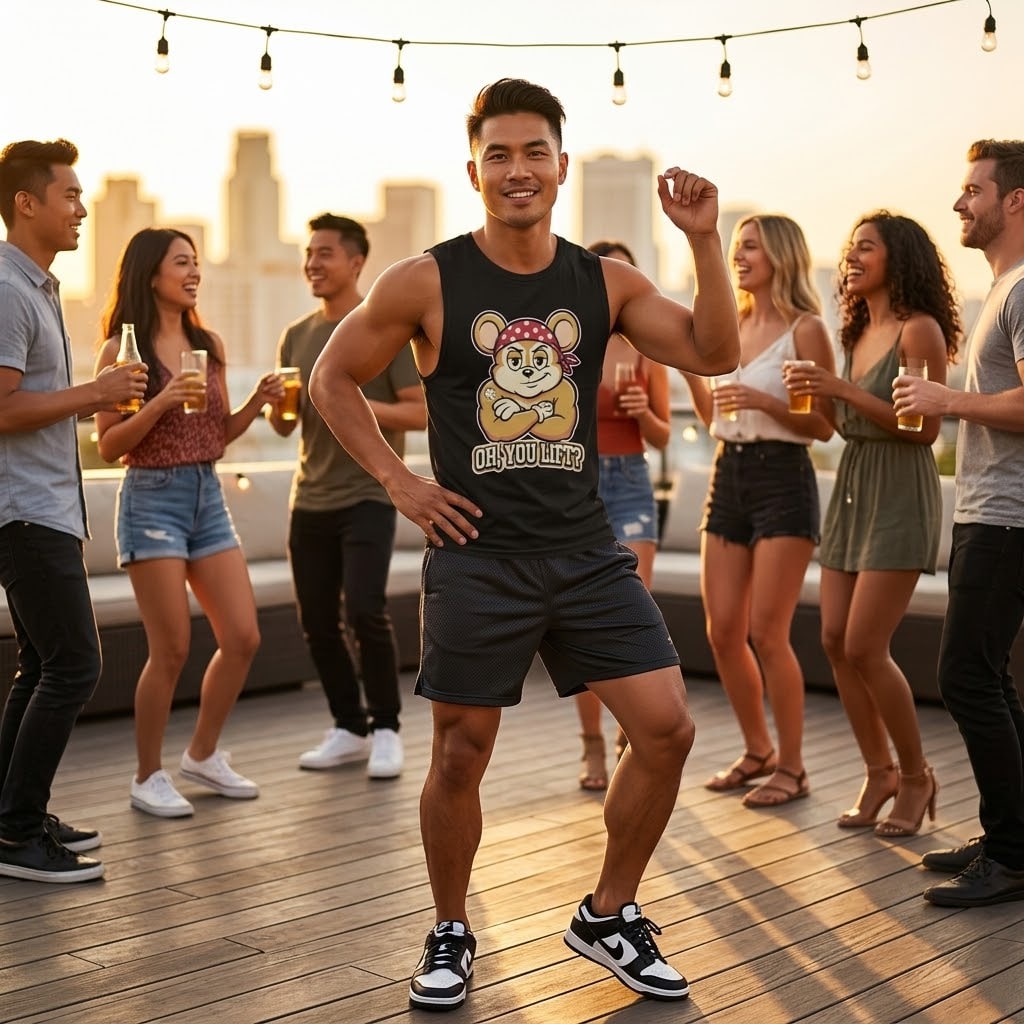 Oh, You Lift? — Deadpan Bandana Gym Mouse Men's Muscle Tank