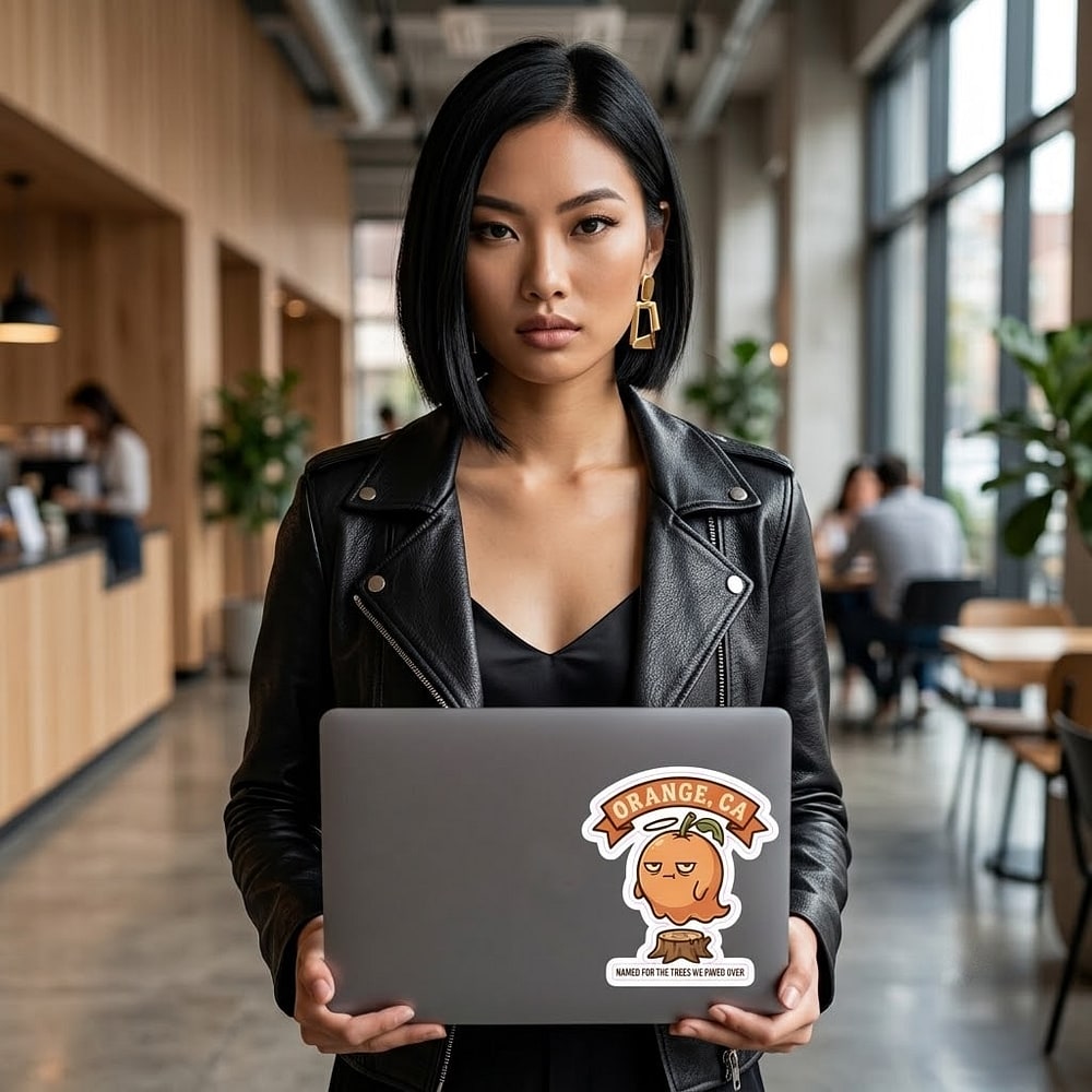 Orange — Named for the Trees We Paved Over Ghost Orange Die-Cut Sticker