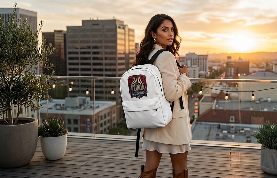 Peoria — If It Plays Here, It Plays Anywhere Vintage Marquee Backpack