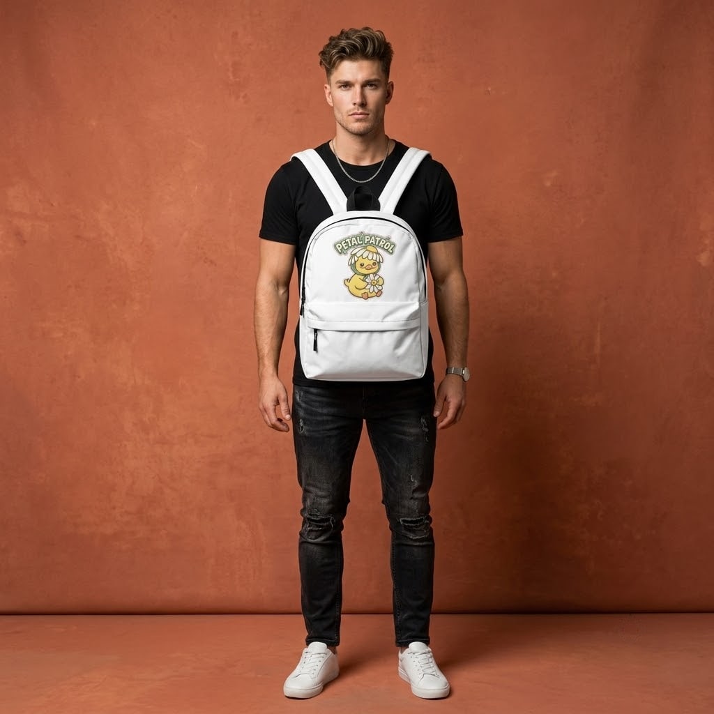 Petal Patrol — Cute Daisy-Bow Duckling Classic Backpack