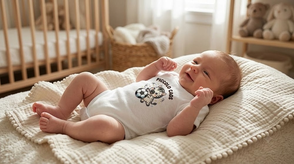 Piccolo Caos — Chaotic Baby Zebra Turin Football Baby Bodysuit