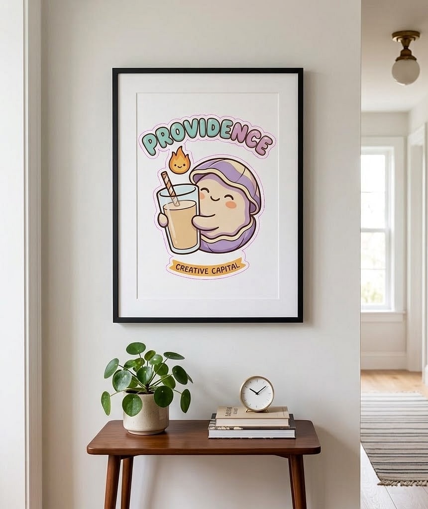 Providence Kawaii Quahog & Coffee Milk Matte Poster