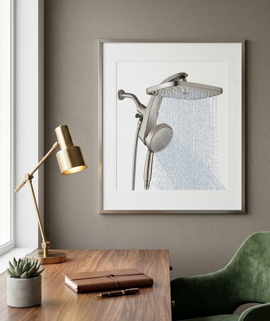 Rain Shower Head with Handheld Showerhead, Nickel 1.75GPM 460311